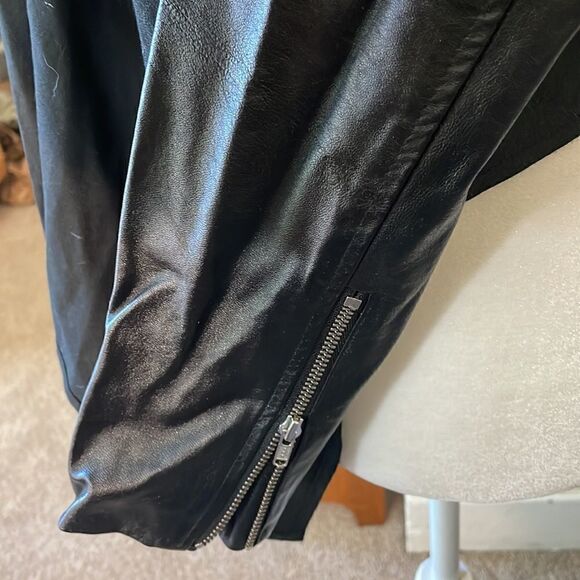 Parker Leather Sleeve & Cloth Torso Crop Jacket - Picture 4 of 8